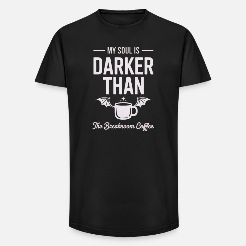 Dunkler als Kaffee-Seele - Long Fit Männer T-Shirt - Schwarz