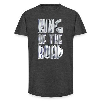 King of the Road -White Steel - Long Fit Men's T-Shirt - charcoal grey - Front - AI Model Male 185 light (185cm)