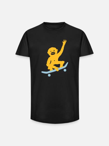 Monkey Tricks - Long Fit Men's T-Shirt - black