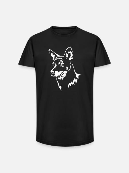 Lancashire Heeler Head "Black Edition" - Long Fit Men's T-Shirt - black
