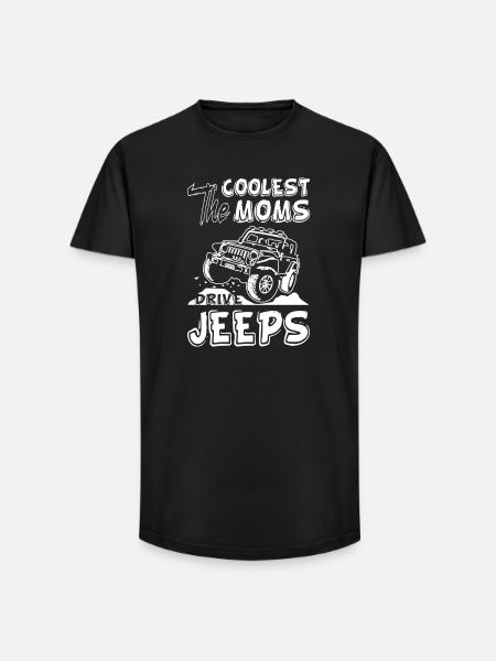 The Coolest Dads Drive Jeeps - Long Fit Men's T-Shirt - black