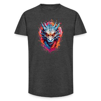 Cool Dragon - T-shirt coupe longue homme - charbon - Devant - AI Model Male 185 light (185cm)
