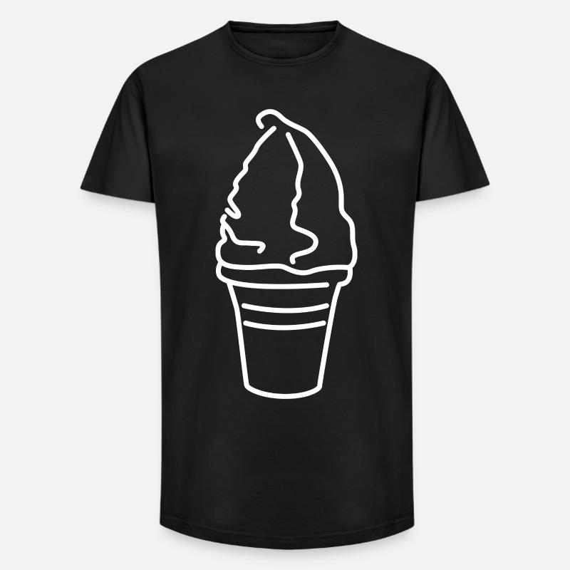 Softeis - Long Fit Männer T-Shirt - Schwarz
