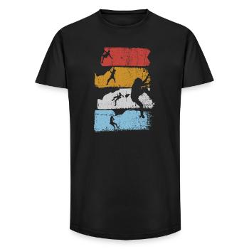Silhouette des rayures de surf - T-shirt coupe longue homme - noir - Devant - AI Model Male 185 light (185cm)