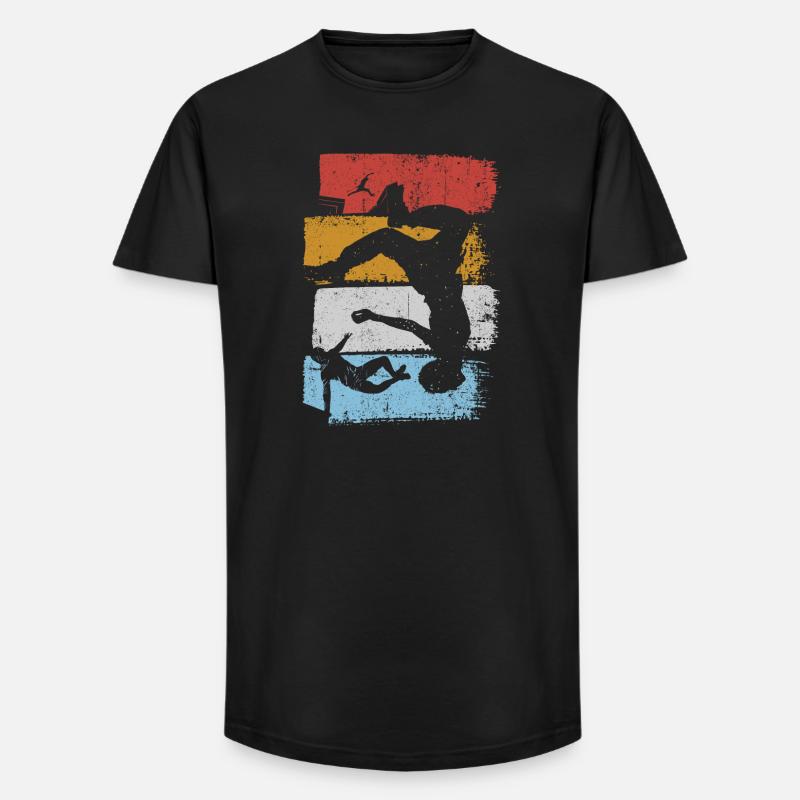 Stripes Sunset Diver Silhouette - Long Fit Männer T-Shirt - Schwarz