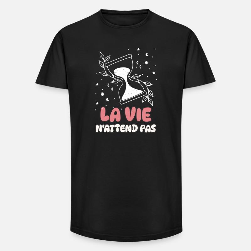 Life Doesn't Wait - Long Fit Men's T-Shirt - black