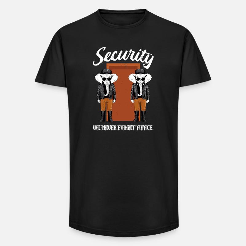 Security Elefanten - Long Fit Männer T-Shirt - Schwarz