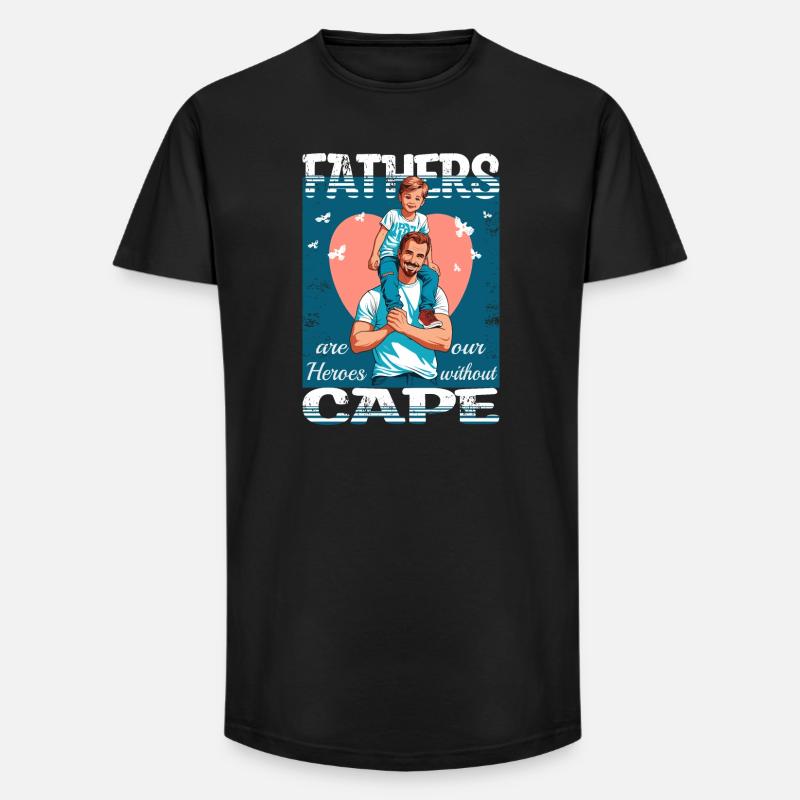 Väter sind Helden - Long Fit Männer T-Shirt - Schwarz