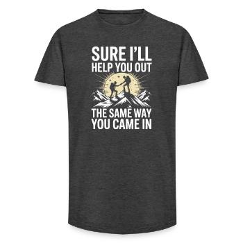 Helping You Sarcastic Hiking Humor Quote Design - Long Fit Männer T-Shirt - Anthrazit - Vorne - AI Model Male 185 light (185cm)