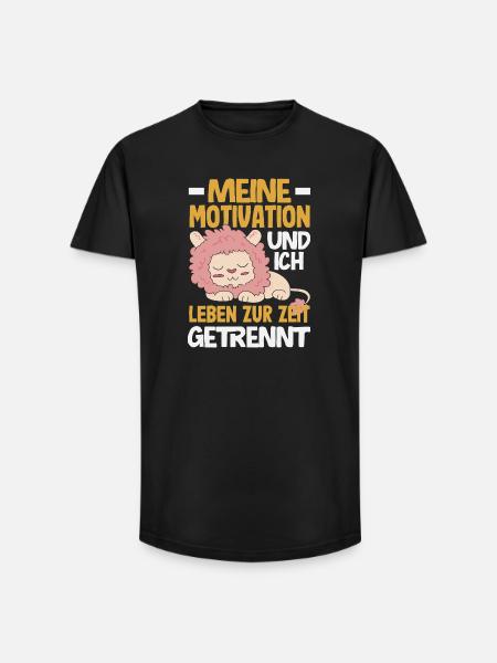 My motivation and I - currently separated - Long Fit Men's T-Shirt - black
