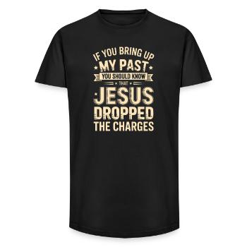 My Past: Jesus Acquitted - Long Fit Men's T-Shirt - black - Front - AI Model Male 185 light (185cm)