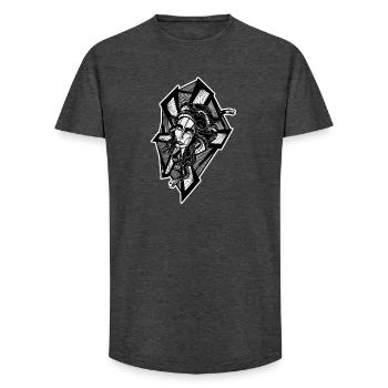 Black and white Gorgon design n°9 - Long Fit Men's T-Shirt - charcoal grey - Front - AI Model Male 185 light (185cm)