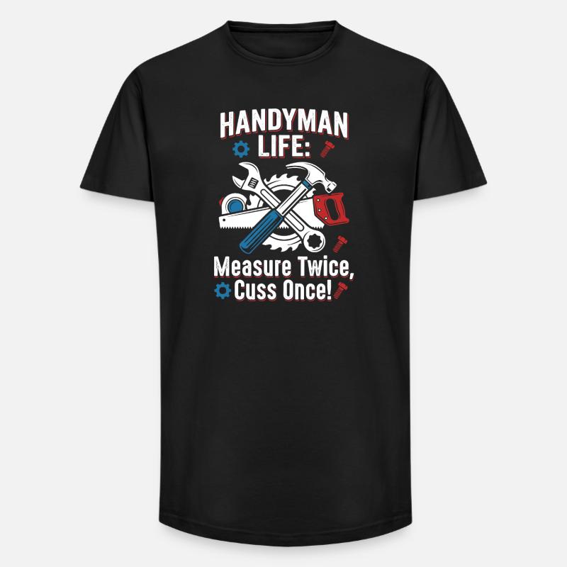 Handwerkerleben: Maß zwei Mal - Long Fit Männer T-Shirt - Schwarz