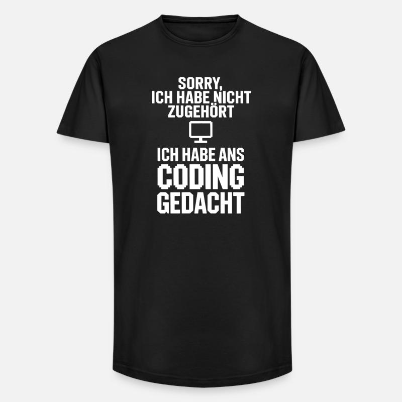 Entschuldigung Coding Kopf - Long Fit Männer T-Shirt - Schwarz