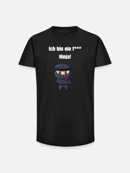 Ich bin ein f*** Ninja! - Long Fit Männer T-Shirt - Schwarz