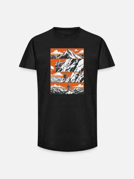 Mountaineering Climbing Adventure - Long Fit Men's T-Shirt - black
