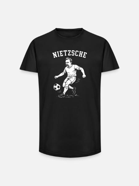 Nietzsche playing football - Long Fit Men's T-Shirt - black