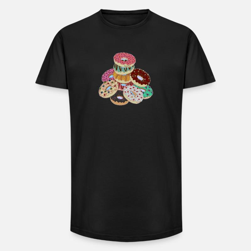 Pyramide der Regenbogen-Donuts - Long Fit Männer T-Shirt - Schwarz