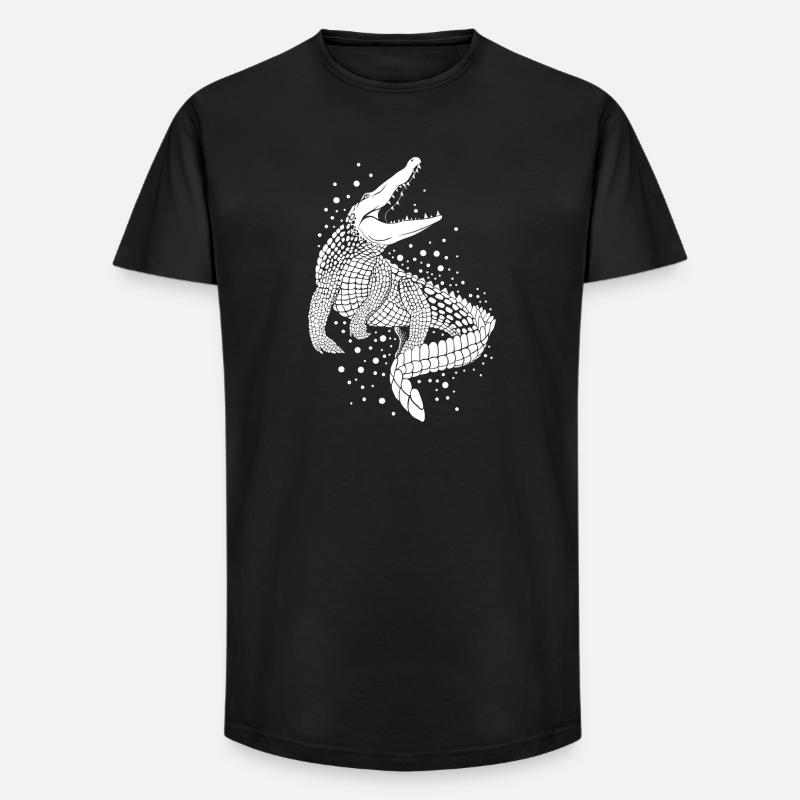 Crocodile - Long Fit Männer T-Shirt - Schwarz