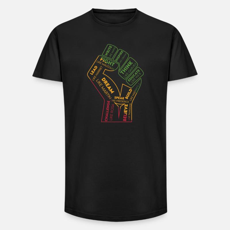 Wortfaust: Kraft der Gedanken - Long Fit Männer T-Shirt - Schwarz