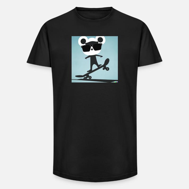 Skater Bär - Long Fit Männer T-Shirt - Schwarz