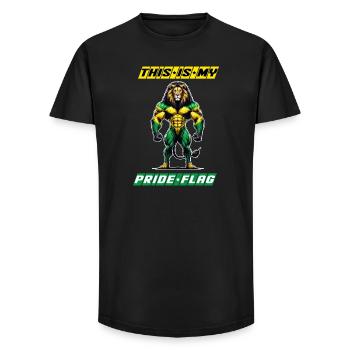 Les lions de la Jamaïque, c'est mon drapeau - T-shirt coupe longue homme - noir - Devant - AI Model Male 185 light (185cm)