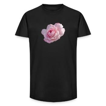 Rose Pink - Long Fit Männer T-Shirt - Schwarz - Vorne - AI Model Male 185 light (185cm)