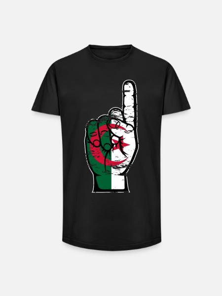 Algeria flag number 1 used - Long Fit Men's T-Shirt - black
