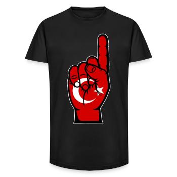 Turkey flag number 1 - Long Fit Men's T-Shirt - black - Front - AI Model Male 185 light (185cm)