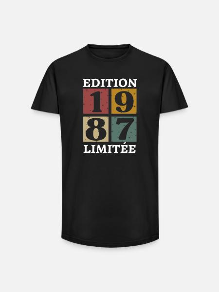 Limitierte Auflage 1987 geboren 1987 - Long Fit Männer T-Shirt - Schwarz