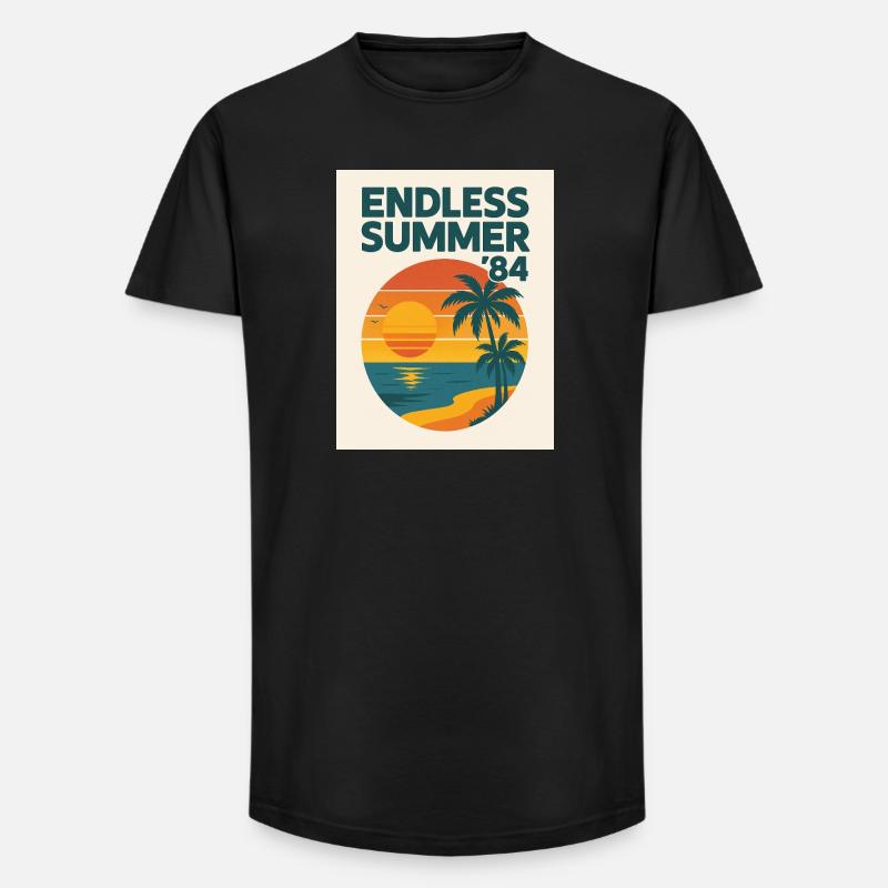 Endless Summer '84 - Long Fit Männer T-Shirt - Schwarz