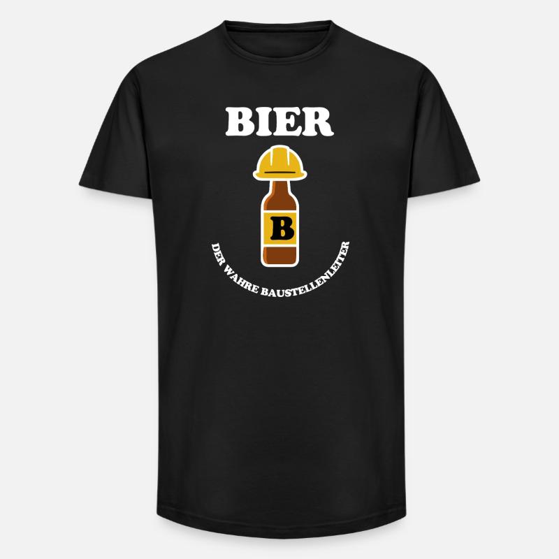 BIER - Long Fit Männer T-Shirt - Schwarz
