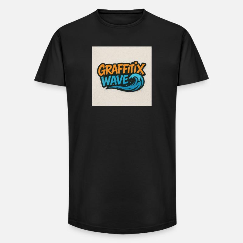 Graffitix Wave Graffiti Logo - Long Fit Men's T-Shirt - black