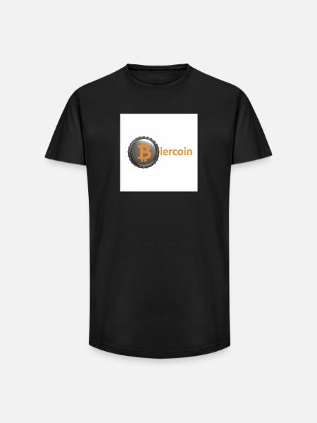 BierCoin Bitcoin Logo - Long Fit Men's T-Shirt - black
