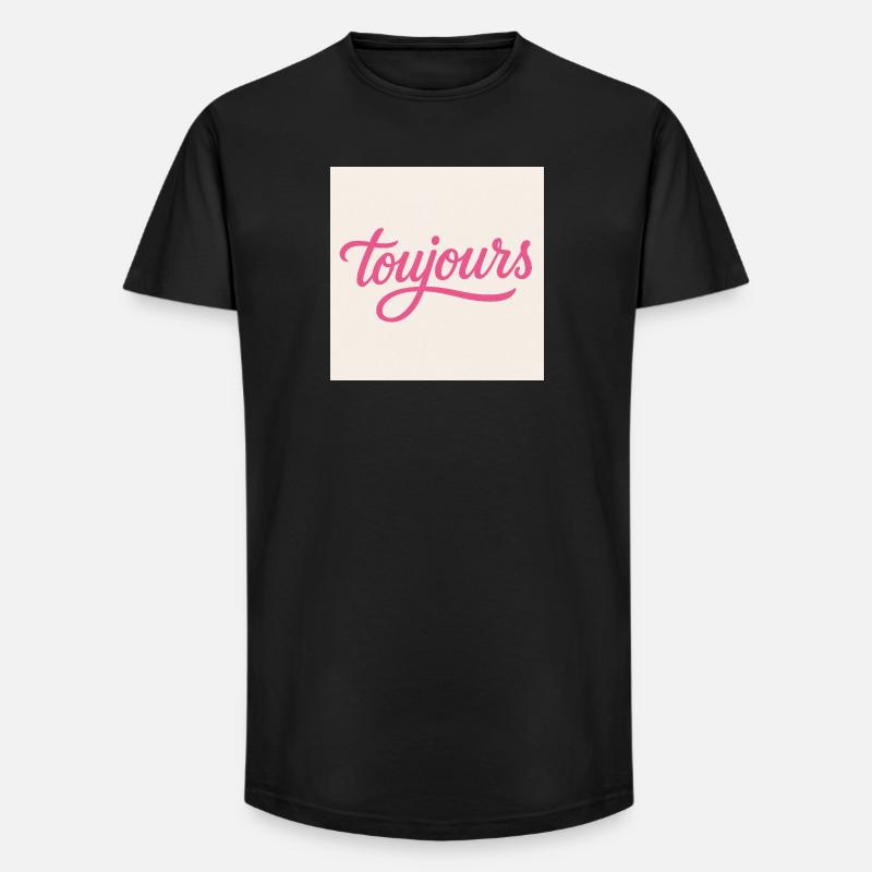 Toujours Pink Script - Long Fit Männer T-Shirt - Schwarz