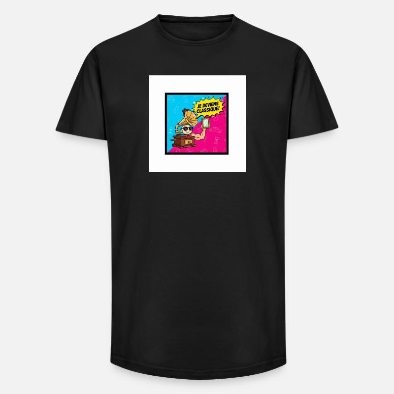 Ich werde zum klassischen Pop-Retro - Long Fit Männer T-Shirt - Schwarz