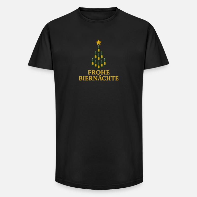 Frohe Biernächte Bier Weihnachtsbaum - Long Fit Männer T-Shirt - Schwarz