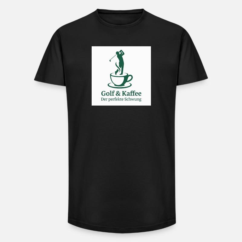 Golf & Kaffee – Der perfekte Schwung  - Long Fit Männer T-Shirt - Schwarz