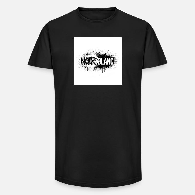 Nord Blanc Graffiti Éclair - T-shirt coupe longue homme - noir