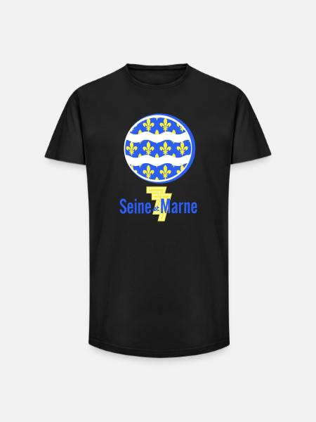 Logo Seine et Marne 77 - Long Fit Men's T-Shirt - black
