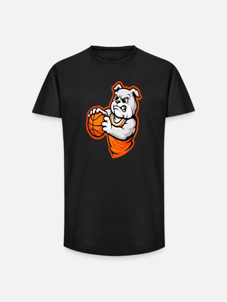 Power Basketball Bulldog Mascot - Long Fit Men's T-Shirt - black