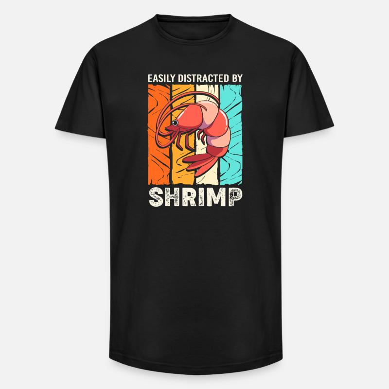 Krabbe Languste Meeresfrüchte Shrimp - Long Fit Männer T-Shirt - Schwarz