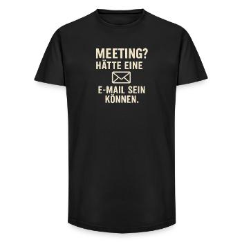 Réunion ? Ça aurait pu être un cadeau par email - T-shirt coupe longue homme - noir - Devant - AI Model Male 185 light (185cm)