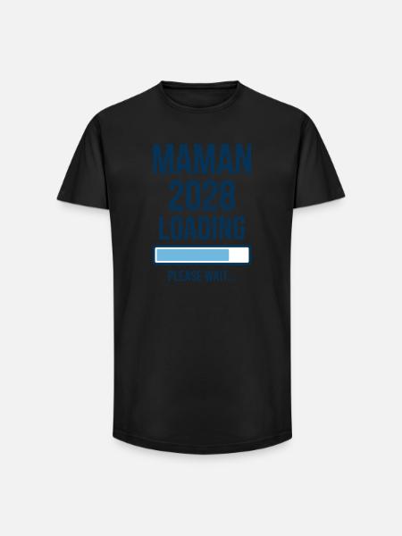 Annonce Grossesse Maman 2028 Loading - T-shirt coupe longue homme - noir