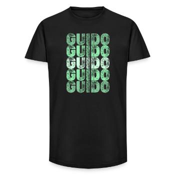 Guido comme prénom - T-shirt coupe longue homme - noir - Devant - AI Model Male 185 light (185cm)