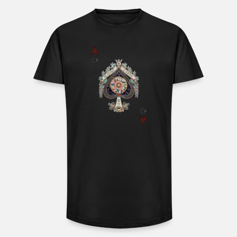 Spielkarten - Digitale Decoupage - Long Fit Männer T-Shirt - Schwarz