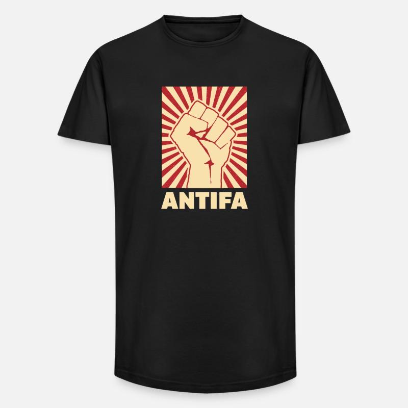Antifa - Long Fit Männer T-Shirt - Schwarz