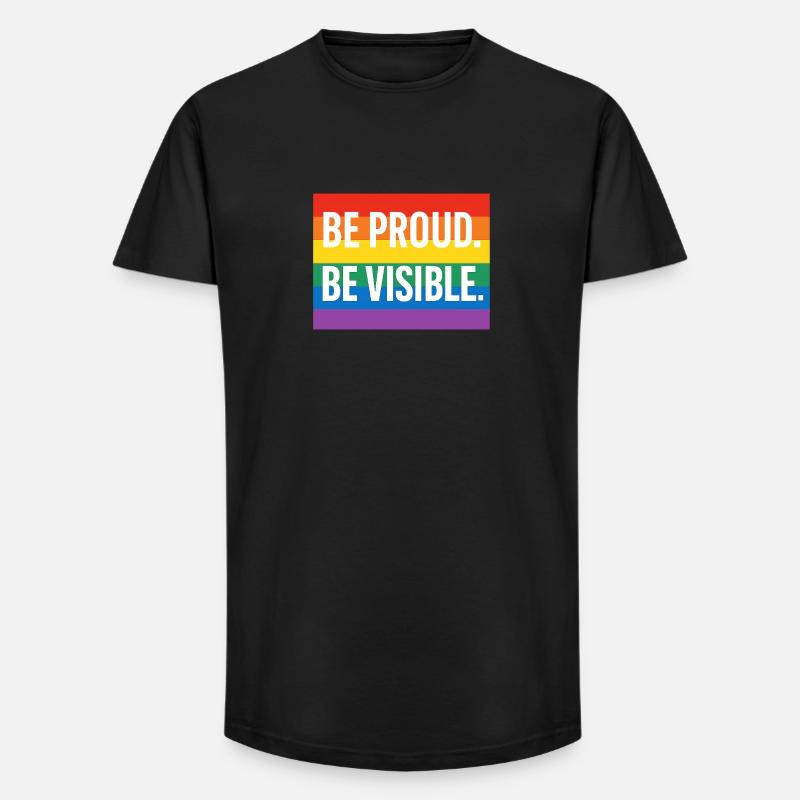 Regenbogen Pride Statement Design - Long Fit Männer T-Shirt - Schwarz