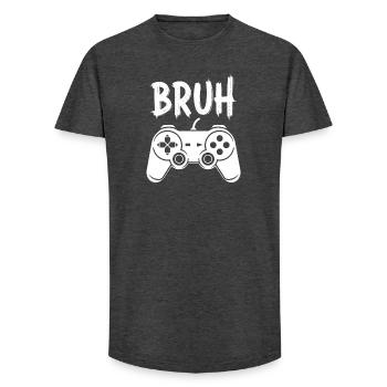 Bruh Controller Design Gaming Gamer - Long Fit Männer T-Shirt - Anthrazit - Vorne - AI Model Male 185 light (185cm)