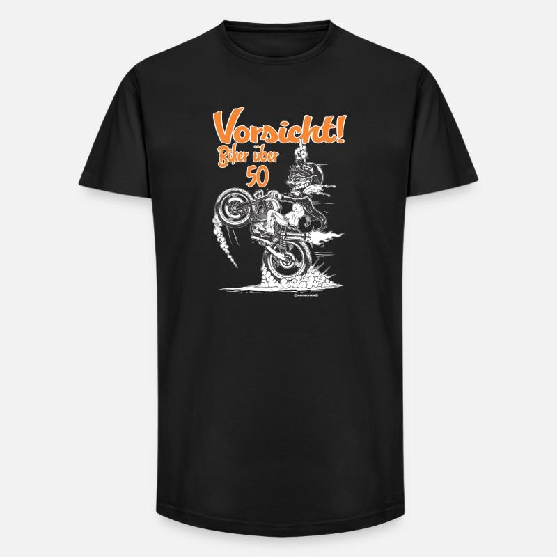 Bikerdesign Biker über 50 - Long Fit Männer T-Shirt - Schwarz